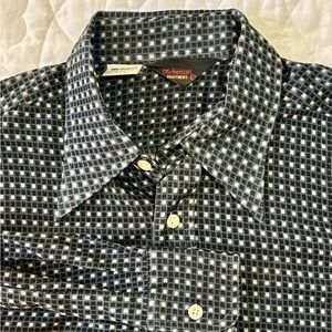 Richman Brothers 70s Signature Mens XL Checkered Dress Shirt Long Sleeve Dagger
